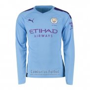 Camiseta Manchester City 1ª Manga Larga 2019-2020