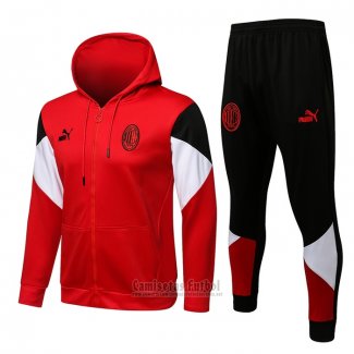 Chandal con Capucha del AC Milan 2021-2022 Rojo