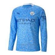 Camiseta Manchester City 1ª Manga Larga 2020-2021