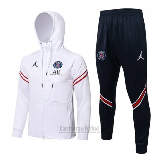 Chandal con Capucha del Paris Saint-Germain 2021-2022 Blanco