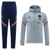 Chandal con Capucha del Paris Saint-Germain 2021-2022 Gris