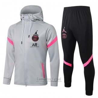 Chandal con Capucha del Paris Saint-Germain 2021-2022 Gris