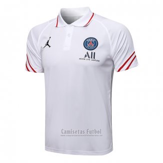 Camiseta Polo del Paris Saint-Germain Jordan 2021-2022 Blanco