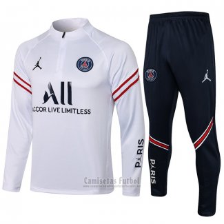 Chandal de Sudadera del Paris Saint-Germain 2021-2022 Blanco