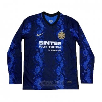 Camiseta Inter Milan 1ª Manga Larga 2021-2022