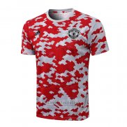 Camiseta de Entrenamiento Manchester United 2021-2022 Rojo y Blanco