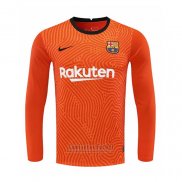 Camiseta Barcelona Portero Manga Larga 2020-2021 Naranja