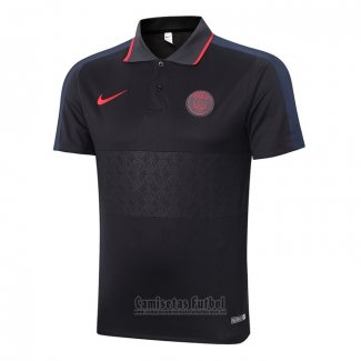 Camiseta Polo del Paris Saint-Germain 2020-2021 Negro y Gris