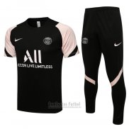 Chandal del Paris Saint-Germain Manga Corta 2021-2022 Negro y Rosa