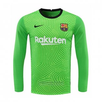 Camiseta Barcelona Portero Manga Larga 2020-2021 Verde