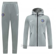 Chandal con Capucha del Chelsea 2020-2021 Gris