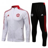 Chandal de Chaqueta del Manchester United Nino 2021-2022 Blanco