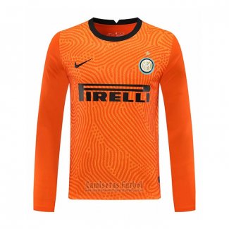 Camiseta Inter Milan Portero Manga Larga 2020-2021 Naranja