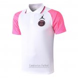 Camiseta Polo del Paris Saint-Germain 2020-2021 Blanco y Rosa