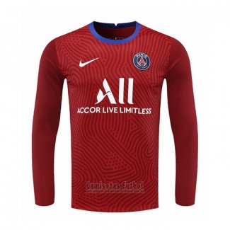 Camiseta Paris Saint-Germain Portero Manga Larga 2020-2021 Rojo