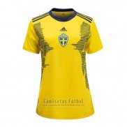 Camiseta Suecia 1ª Mujer 2019