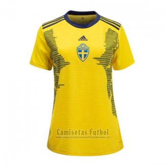 Camiseta Suecia 1ª Mujer 2019