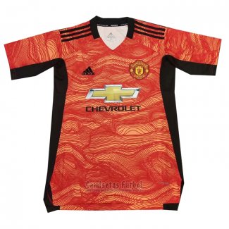 Camiseta Manchester United Portero 2021-2022 Naranja Tailandia