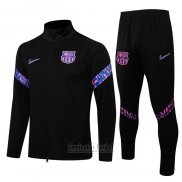 Chandal de Chaqueta del Barcelona Nino 2021-2022 Negro