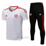 Chandal del Manchester United Manga Corta 2021-2022 Blanco