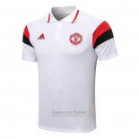 Camiseta Polo del Manchester United 2021-2022 Blanco y Rojo